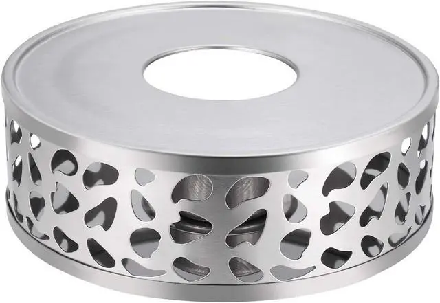 Alt view image 7 of 7 - Simtive Teapot Warmer, Brushed Stainless Steel Tea Warmer with Tealight Holder, Silver