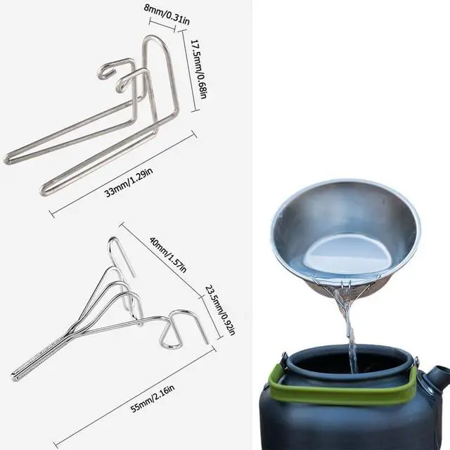 Alt view image 2 of 7 - 2 Pack Stainless Steel Cups Pourer Coffee Mugs Pour Spout Attachement Glass Teapot Spout Pourers for Porcelain Coffee Mug Pint Cups Metal Mixing Bowls Ceramic Tea Pot Camping Cookware Pots