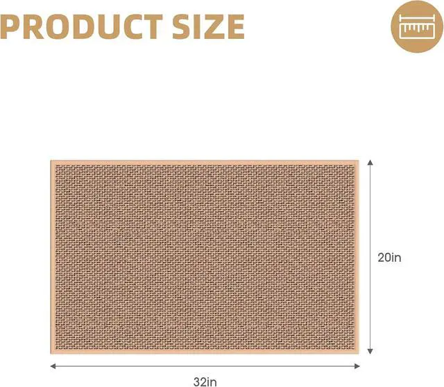 Alt view image 2 of 7 - 20-Inch Wide Kitchen Mats for Floor, Non-Slip Kitchen Rugs, Beige | 20-Inch Wide,Washable,Water Absorbent,Soft Underfoot,Non-Slip Rubber Backing,Easy to Clean,For Kitchen Sink