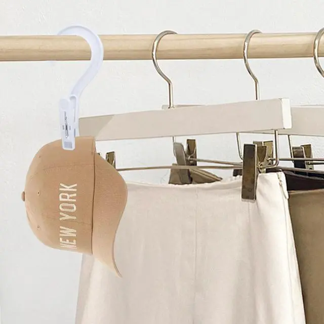 Alt view image 5 of 6 - Andiker 4pcs Laundry Hooks with Clips, 5.2" Super Strong Clamping Plastic Single Clip Hangers Portable Travel Hangers with Clips to Hang Socks Towels Boots and Dry Wet Clothes (White)