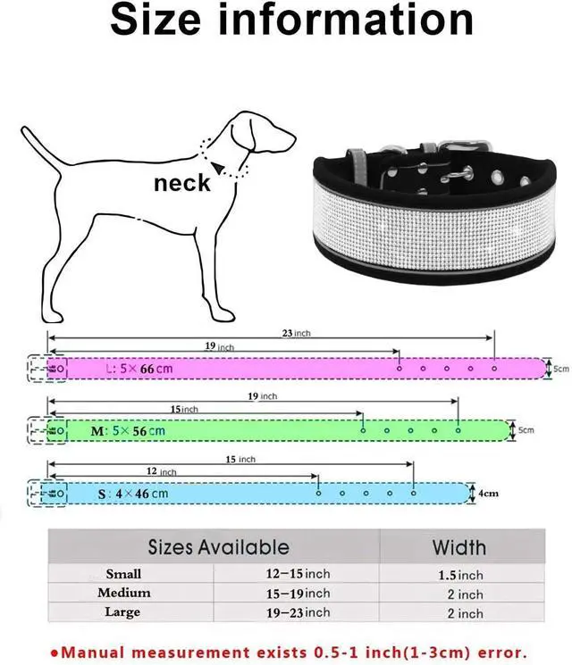 Alt view image 2 of 5 - Serijoars Rhinestone Dog Collar, Dazzling Sparkling Soft Comfortable Reflective Large Dog Collar Crystal Diamond Collar for Small Medium & Large Dogs (S, Green)