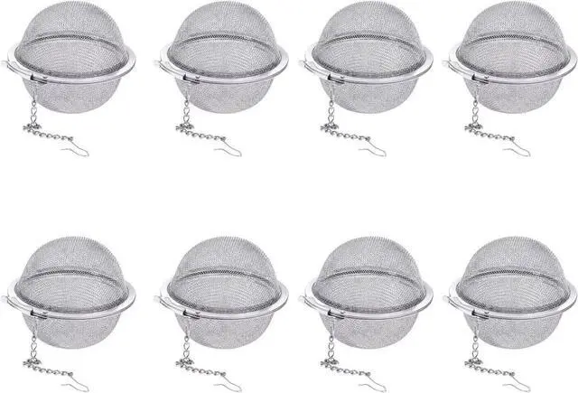 Main image of 8Pcs 304 Stainless Steel Mesh Tea Ball for Loose Leaf Tea | Tea Strainer Infuser Filter with Long Chain for All Cups, Reusable Tea Diffuser for Herbal Tea & Spices Keep Flavors Separate