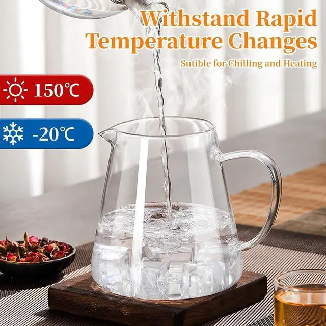 Alt view image 4 of 7 - Glass Teapot with Stainless Steel Infuser, Borosilicate Tea Kettle, Clear Tea Maker for Loose Leaf Tea (550ML)