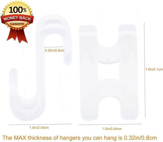 Alt view image 2 of 7 - 60 Pcs Clothes Hanger Connector Hooks, Mini Cascading Hanger Hooks for Velvet Huggable Hangers, Wooden Hangers, Heavy Duty Space Saving for Closet (Clear)