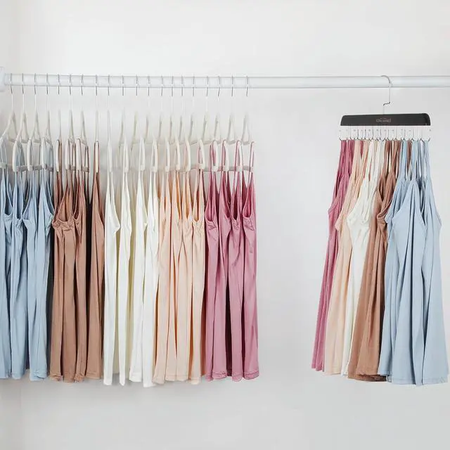 Alt view image 2 of 6 - TOPIA HANGER Bra Hanger for Closet, Tank Top Hangers Space Saving Black | 20 Foldable Hooks, 360°Rotating Hooks, Easy to Install, Durable Solid Wood, Space Saving Storage for Bras, Tank Tops, Belts