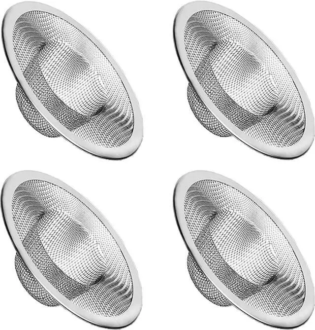 Main image of 4pcs Heavy Duty Stainless Steel Kitchen Sink Strainer, 2.75" Top / 1" Mesh Metal Sink Strainer,Perfect for Kitchen Sink/Bathroom Bathtub Wash basin Floor drain balcony Drain Hole, Utility