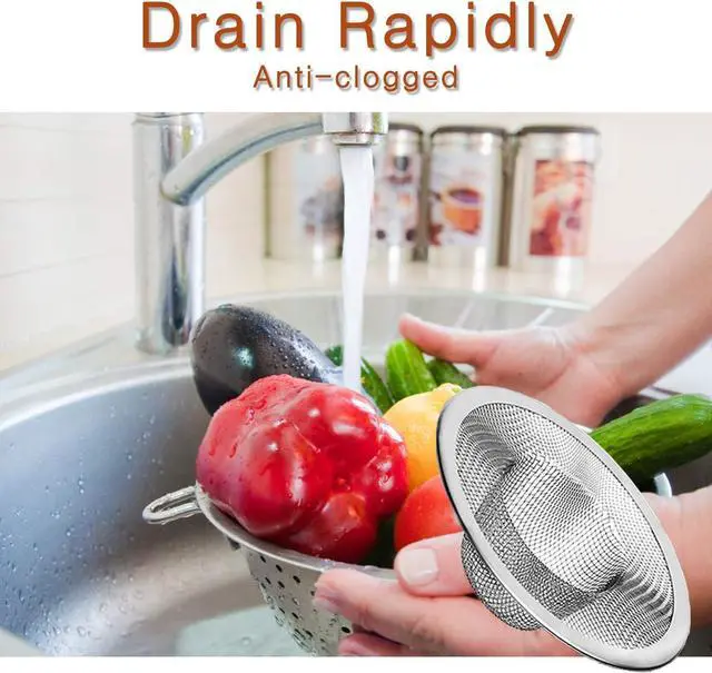 Alt view image 5 of 7 - 4pcs Heavy Duty Stainless Steel Kitchen Sink Strainer, 2.75" Top / 1" Mesh Metal Sink Strainer,Perfect for Kitchen Sink/Bathroom Bathtub Wash basin Floor drain balcony Drain Hole, Utility