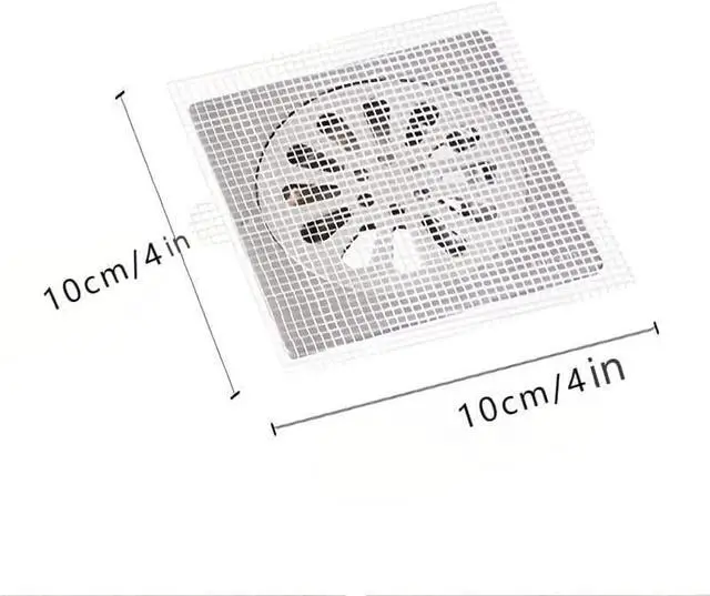 Alt view image 2 of 7 - 20 PCS Disposable Shower Drain Hair Catcher Mesh Stickers | Disposable Floor Drain Sticker, Bathroom Drain Trap Fine Mesh Kitchen Drain Strainer, Laundry, Bathtub, Kitchen