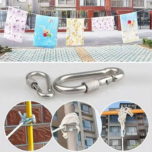 Alt view image 5 of 7 - 50 Ft Clothesline Long Clothes Line, Cotton Clothesline Rope Laundry Line Rope Craft Drying Rope Adjustable forCamping Travel & Home Use DIY Rope as Candle Replacement Wick Laundry Line Dryer Rope