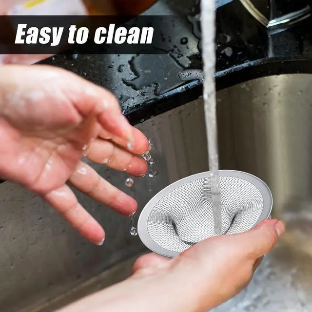 Alt view image 4 of 7 - Patelai 12 Pcs Sink Drain Strainer Stainless Steel, 3 Sizes Mesh Screen | 4.5/2.75/2.25 Inch for Kitchen Bathroom Bathtub, Rust-proof Mesh Catches Food Hair Debris, Easy Clean Reusable Bulk