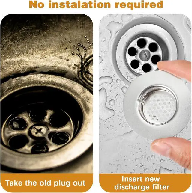 Alt view image 4 of 7 - 3pcs Bathroom Sink Strainer Fit Hole Size from 1.25" to 1.60" Bathtub Hair Catcher Bathroom Sink Drain Cover Stainless Steel Sinks Strainers Bath Tub Hair Catcher Mesh Sinks Strainer for Kitchen