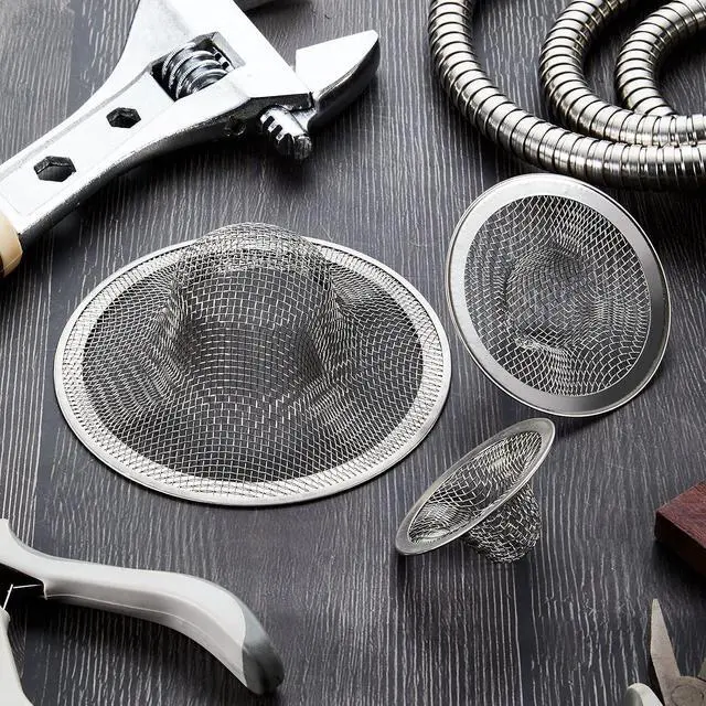 Alt view image 7 of 7 - Patelai 12 Pcs Sink Drain Strainer Stainless Steel, 3 Sizes Mesh Screen | 4.5/2.75/2.25 Inch for Kitchen Bathroom Bathtub, Rust-proof Mesh Catches Food Hair Debris, Easy Clean Reusable Bulk