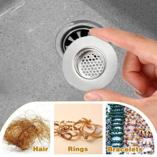 Alt view image 2 of 7 - 3pcs Bathroom Sink Strainer Fit Hole Size from 1.25" to 1.60" Bathtub Hair Catcher Bathroom Sink Drain Cover Stainless Steel Sinks Strainers Bath Tub Hair Catcher Mesh Sinks Strainer for Kitchen
