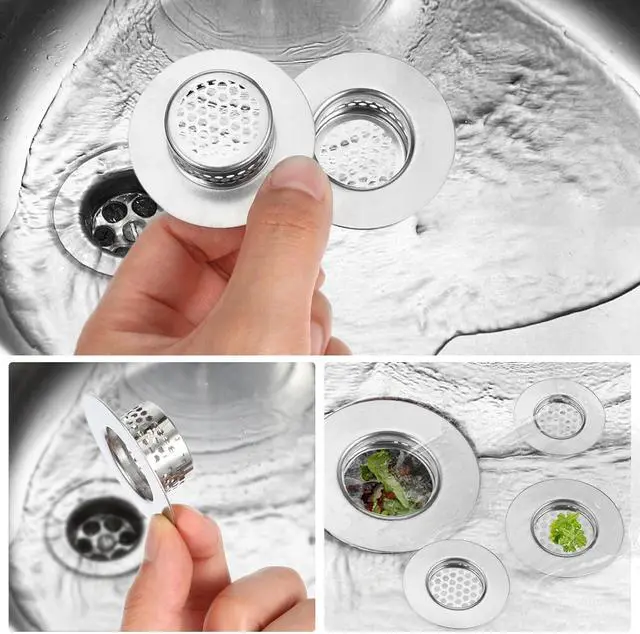 Alt view image 7 of 7 - 3pcs Bathroom Sink Strainer Fit Hole Size from 1.25" to 1.60" Bathtub Hair Catcher Bathroom Sink Drain Cover Stainless Steel Sinks Strainers Bath Tub Hair Catcher Mesh Sinks Strainer for Kitchen
