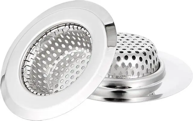 Main image of 2 Pack Bathtub Drain Strainer, 2.75" Top / 1.75" Basket Stainless Steel Drain Hair Catcher, Perfect for Bathroom Sink Bathtub Vanity Sink Basin Shower Room Balcony Floor Drain (2)