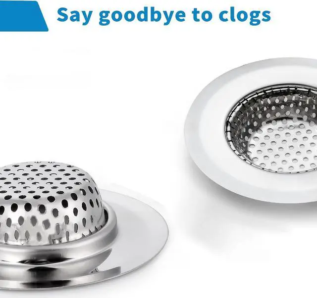 Alt view image 5 of 7 - 2 Pack Bathtub Drain Strainer, 2.75" Top / 1.75" Basket Stainless Steel Drain Hair Catcher, Perfect for Bathroom Sink Bathtub Vanity Sink Basin Shower Room Balcony Floor Drain (2)