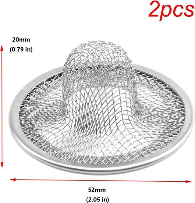 Alt view image 3 of 7 - Antrader 2Pcs Kitchen Sink Strainers,2in Stainless Steel Mesh Round Filters | Bathroom Bathtub Wash Basin Garbage Disposal Basket Filter,Flange Rim Design, Easy to Take Out & Clean