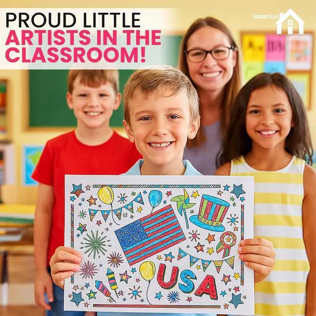 Alt view image 3 of 7 - Iconikal Patriotic Coloring Placemats 22 Double-Sided 14x10