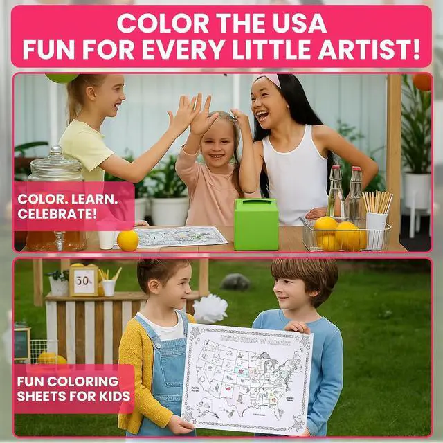 Alt view image 5 of 7 - Iconikal Patriotic Coloring Placemats 22 Double-Sided 14x10