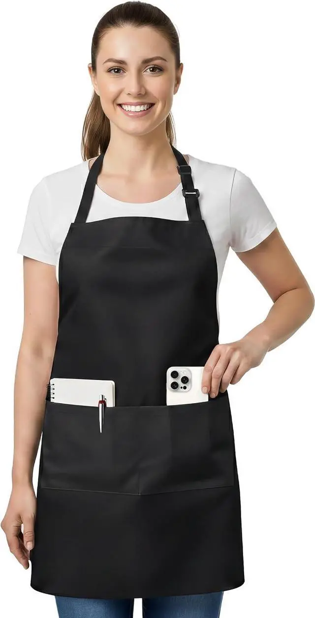 Main image of Utopia Kitchen 1 Pack Bib Apron, Adjustable Cooking Apron with 2 Pockets, Water Resistant, Chef Kitchen Apron for Women Men