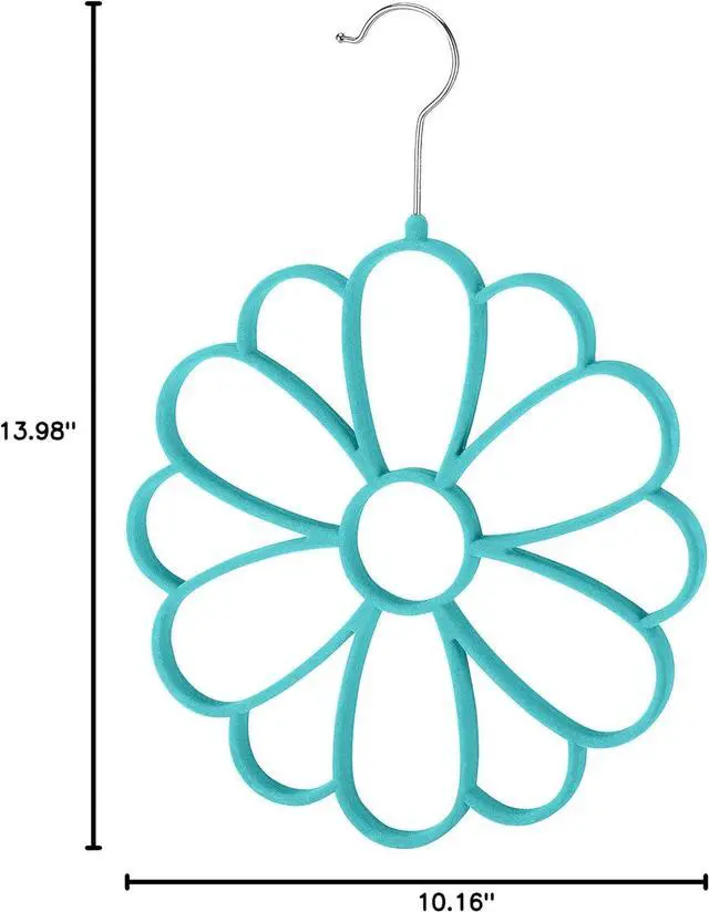 Alt view image 2 of 2 - Whitmor Flocked Flower Scarf Hanger, Turquoise