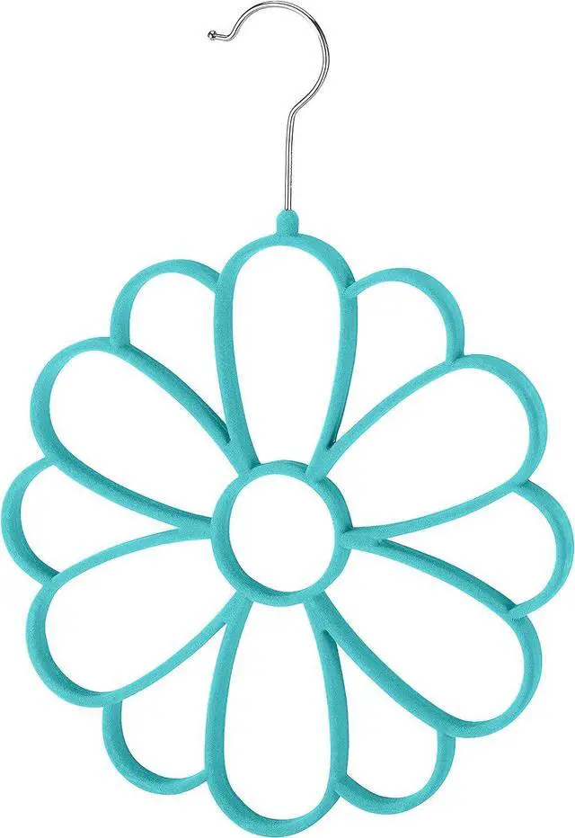 Main image of Whitmor Flocked Flower Scarf Hanger, Turquoise