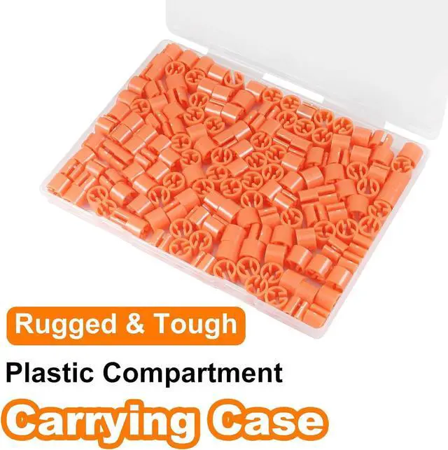 Alt view image 6 of 7 - 150Pcs Clothes Hanger Markers Blank Tags, Hanger Size Markers | Plastic Garment Hanger Size Markers, Fit 3.5mm Rod for Clothing Snap Number Labels Accessories Color Coding, Orange