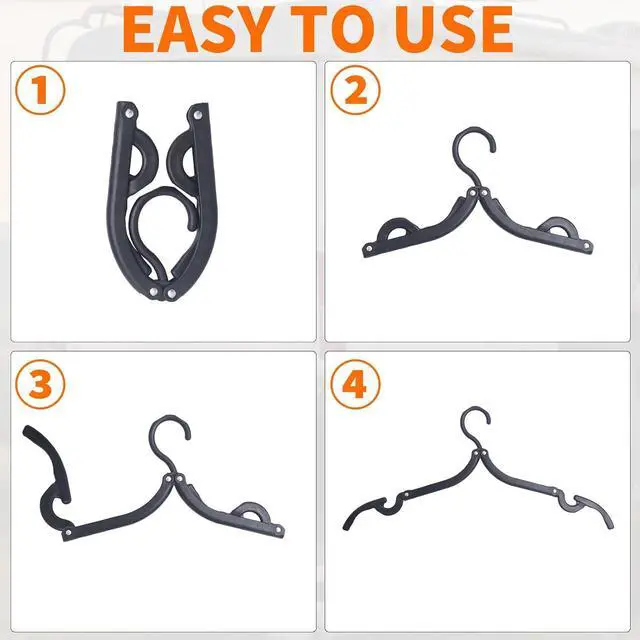 Alt view image 3 of 7 - 10Pcs Travel Hangers for Cruise Foldable Hangers - Portable Folding Clothes Hangers Travel Accessories Foldable Clothes Drying Rack Cruise Essentials