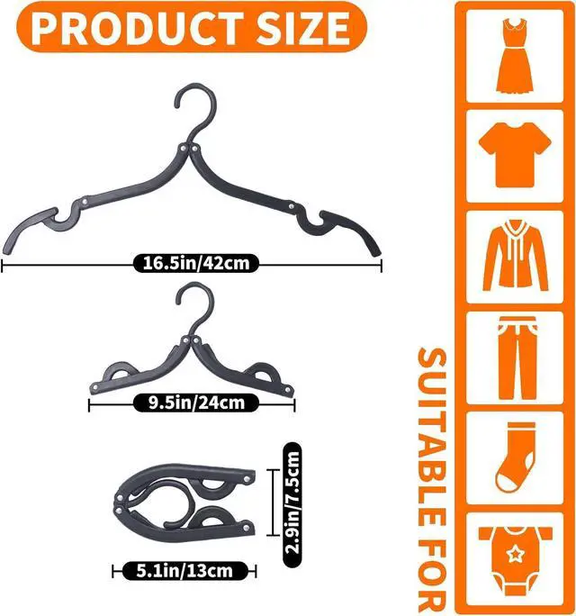Alt view image 2 of 7 - 10Pcs Travel Hangers for Cruise Foldable Hangers - Portable Folding Clothes Hangers Travel Accessories Foldable Clothes Drying Rack Cruise Essentials