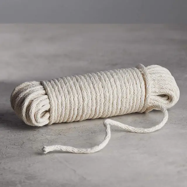 Alt view image 5 of 5 - Amazon Basics Natural Cotton Braided Rope, Strong, Low Stretch, All-Purpose, Clothesline, DIY Projects, Crafting, Indoor & Outdoor Use, 3/16 Inch x 50 Foot (4.5mm x 15m), Off White