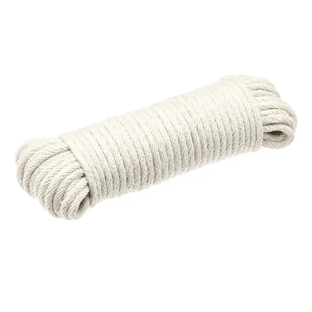 Alt view image 2 of 5 - Amazon Basics Natural Cotton Braided Rope, Strong, Low Stretch, All-Purpose, Clothesline, DIY Projects, Crafting, Indoor & Outdoor Use, 3/16 Inch x 50 Foot (4.5mm x 15m), Off White
