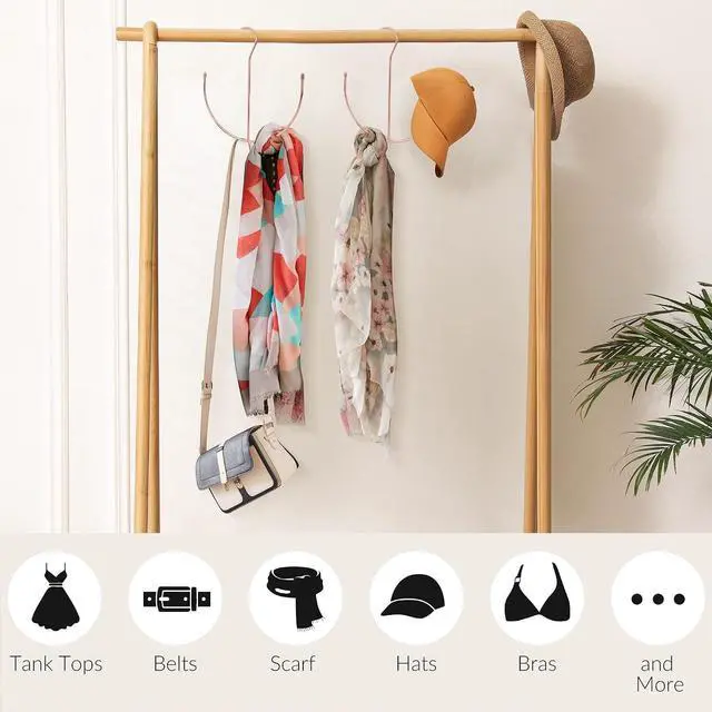 Alt view image 6 of 6 - ZEDODIER Belt Hanger for Closet, Belt Organizer, Multiple Belts Storage | Smile Shape Metal Belt Rack, Hanging Belt Holder for Closet Organizers and Storage, Space Saving, No Installation, Rose Gold