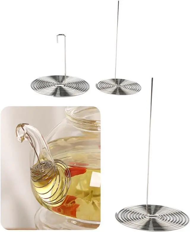 Alt view image 4 of 7 - 8 Pack Glass Teapot Spout Strainer Stainless Steel Loose Leaf Tea Drain Strainer Tea Pot Pouring Filter for Glass Teapot with Removable Infuser Stovetop Large Tea Pot Blooming Tea Kettle