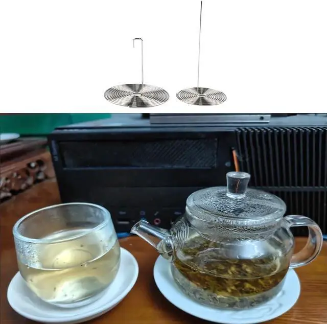 Alt view image 6 of 7 - 8 Pack Glass Teapot Spout Strainer Stainless Steel Loose Leaf Tea Drain Strainer Tea Pot Pouring Filter for Glass Teapot with Removable Infuser Stovetop Large Tea Pot Blooming Tea Kettle