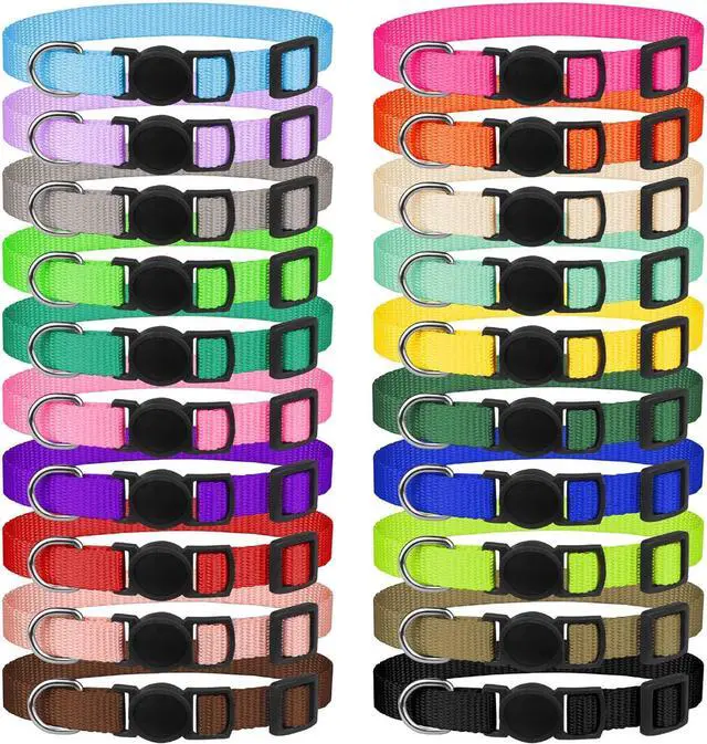 Main image of 20 Pack Puppy Collars for Small Puppies Litter Safety Buckle Soft Nylon Whelping Collars Newborn Puppy Collars for Litter Puppies Collars(S)