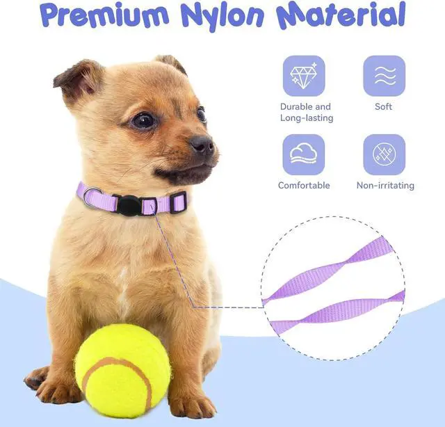 Alt view image 4 of 7 - 20 Pack Puppy Collars for Small Puppies Litter Safety Buckle Soft Nylon Whelping Collars Newborn Puppy Collars for Litter Puppies Collars(S)