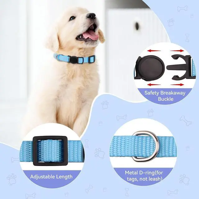 Alt view image 3 of 7 - 20 Pack Puppy Collars for Small Puppies Litter Safety Buckle Soft Nylon Whelping Collars Newborn Puppy Collars for Litter Puppies Collars(S)