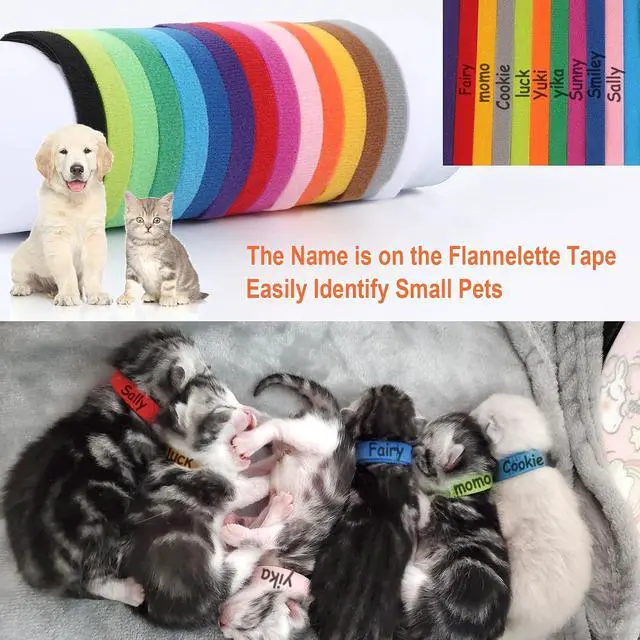 Alt view image 5 of 6 - PETKNOWS 30 Pcs Puppy Kitten Whelping Collars, Soft Newborn Pet ID Bands | Double-Sided Soft Fabric, Newborn Pet Dog Cat, Easy Identification and Tracking, 15 Colors, 30 Pcs, Medium Size