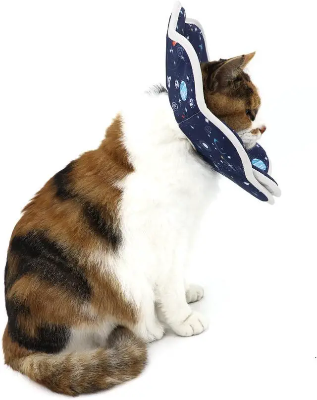 Alt view image 5 of 6 - Soft Cat Cone, Adjustable Recovery Collar After Surgery to Prevent Licking Wound, Protective Cat Neck Cone, Comfortable Pet Elizabethan Collar for Cats Kittens and Puppies (S)
