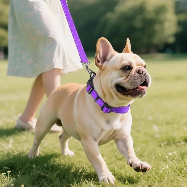 Alt view image 6 of 6 - Joytale Reflective Dog Collar, Adjustable Neoprene Padded, Purple M | Breathable Nylon for Medium Dogs, No Chafing on Walks and Backyard Play, All-Day Comfort, Metal D-Ring, Night Safety