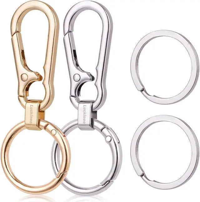 Main image of LUCKINEE Metal Keychains Key Ring Key Chain Carabiner for Men and Women | 2Pack Keychains with 2Pcs Hooks, 2Pcs Keychains and 2Pcs Spring O Rings, Great for Linking on Purse or Belt Loops