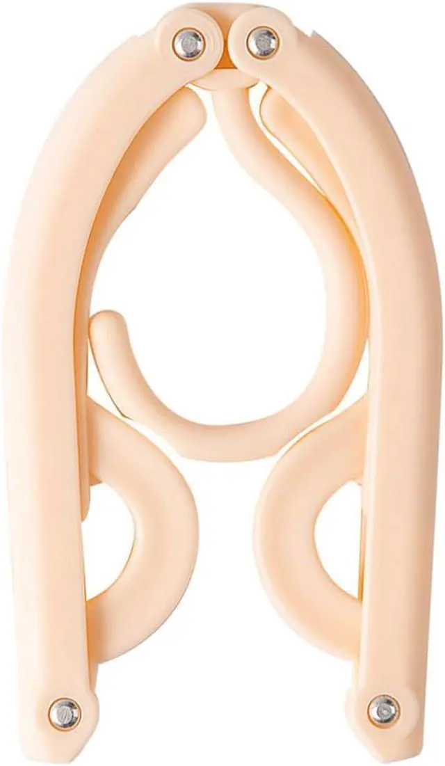 Alt view image 3 of 7 - Travel Folding Hanger Household Multifunctional Portable Hanger (Blue Pink Green Beige)