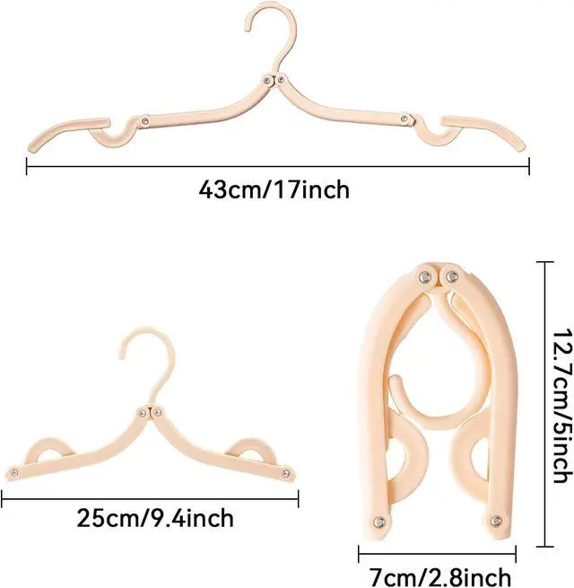 Alt view image 4 of 7 - Travel Folding Hanger Household Multifunctional Portable Hanger (Blue Pink Green Beige)