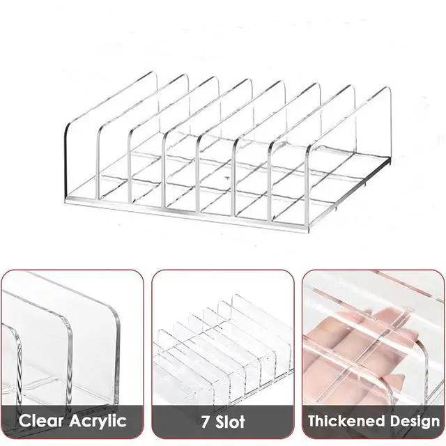 Alt view image 2 of 7 - WECHENG 2 Pack Makeup Palette Organizer: | 7-Section Clear Acrylic Eyeshadow Palette Holder for Vanity Drawer Countertop - Open Ended Instead for All Palettes & Blushes