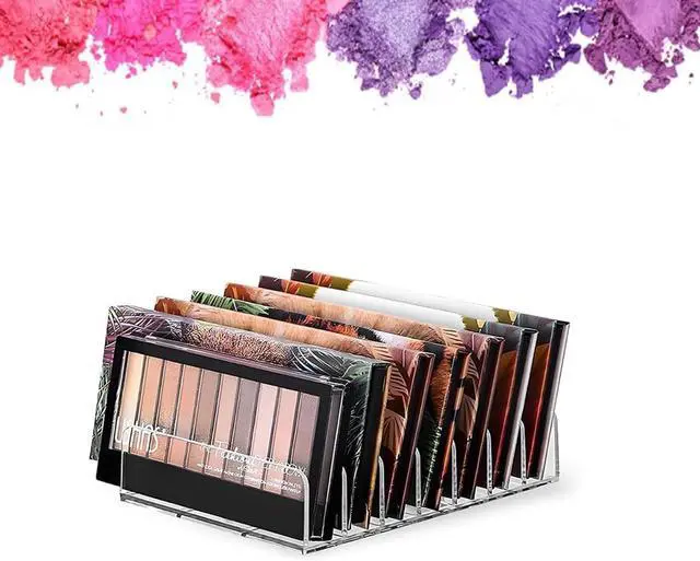Alt view image 5 of 7 - WECHENG 2 Pack Makeup Palette Organizer: | 7-Section Clear Acrylic Eyeshadow Palette Holder for Vanity Drawer Countertop - Open Ended Instead for All Palettes & Blushes