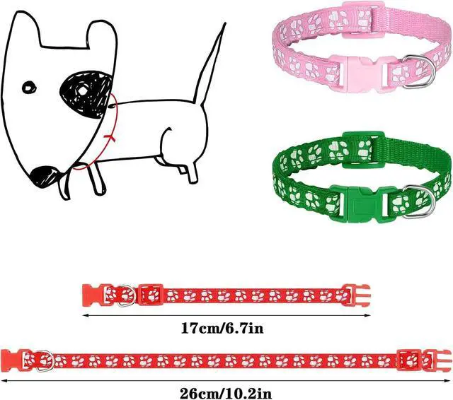Alt view image 2 of 7 - 12 Pack Puppy Collars for Litter, Adjustable Puppy ID Collars | Soft Nylon Whelping Collars for Newborn Litter Pets