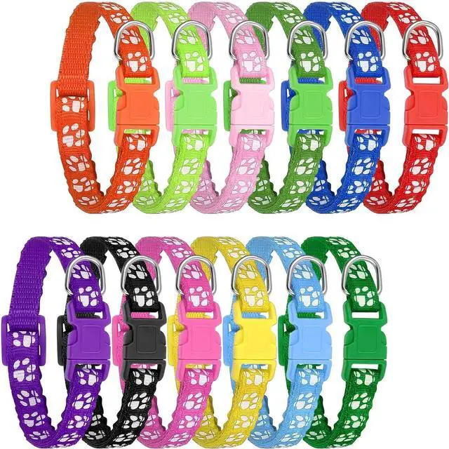Main image of 12 Pack Puppy Collars for Litter, Adjustable Puppy ID Collars | Soft Nylon Whelping Collars for Newborn Litter Pets