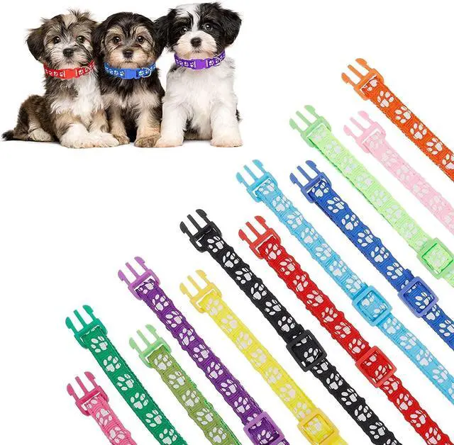 Alt view image 5 of 7 - 12 Pack Puppy Collars for Litter, Adjustable Puppy ID Collars | Soft Nylon Whelping Collars for Newborn Litter Pets