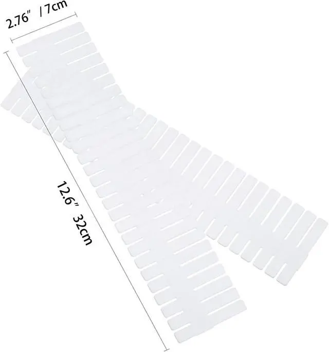 Alt view image 4 of 6 - 16Pcs Drawer Dividers Organizers Adjustable Drawer Organizer Kitchen Tidying DIY Storage Organizer Separator for Socks Underwear Lingerie Makeup Bedroom Office Storage (White 16Pcs)