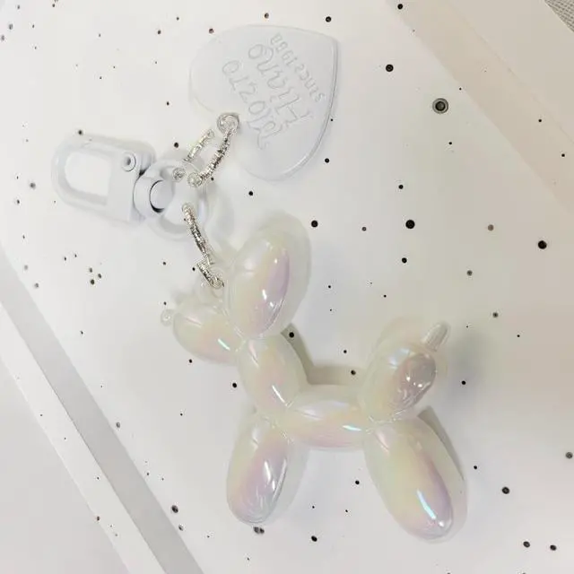 Main image of Jelly Balloon Dog Design Keychain for Women, Cute Girls Key Chain, Car Keys Backpack Purse Charm Accessories